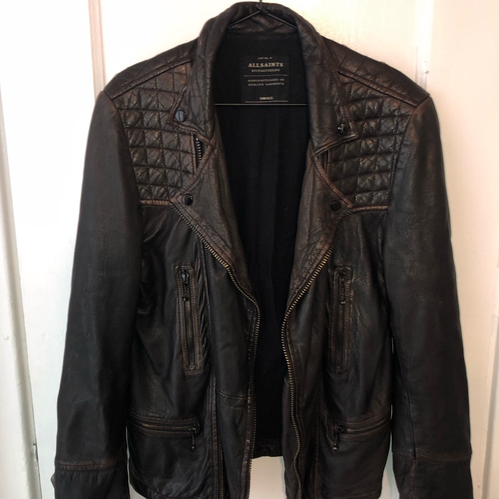 All Saints Quilted Leather Jacket